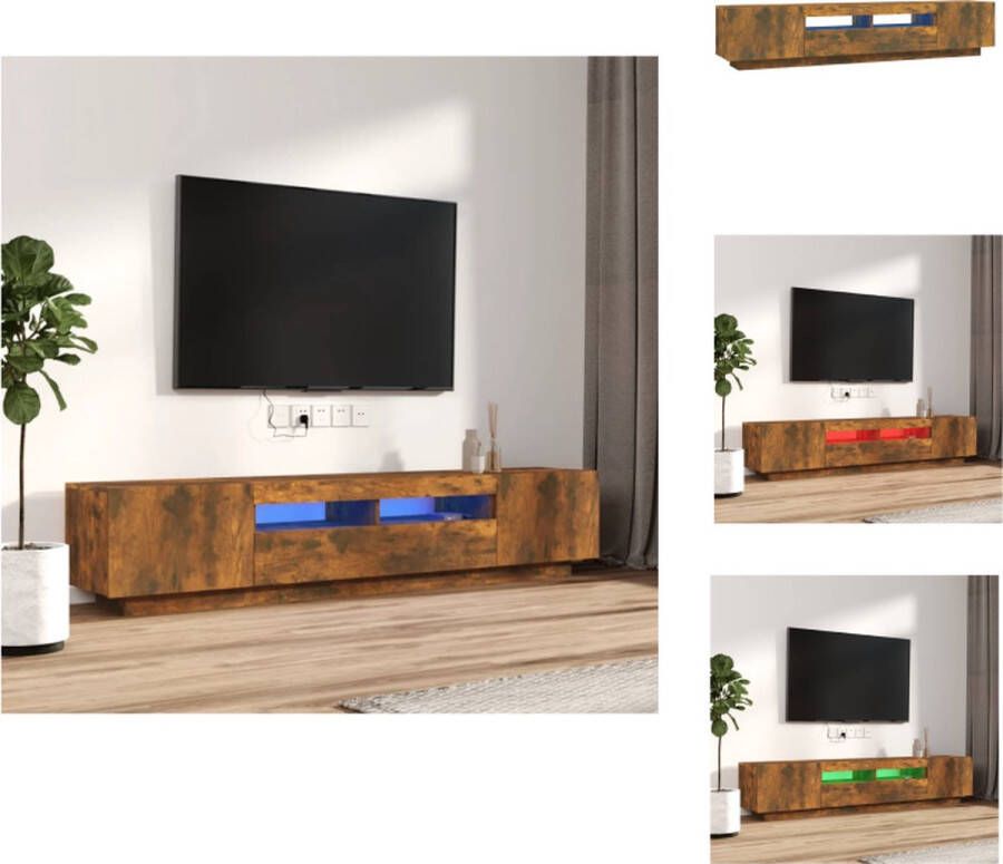 vidaXL Modern TV-meubel Gerookt eiken RGB LED-verlichting 100 x 35 x 40cm Kast