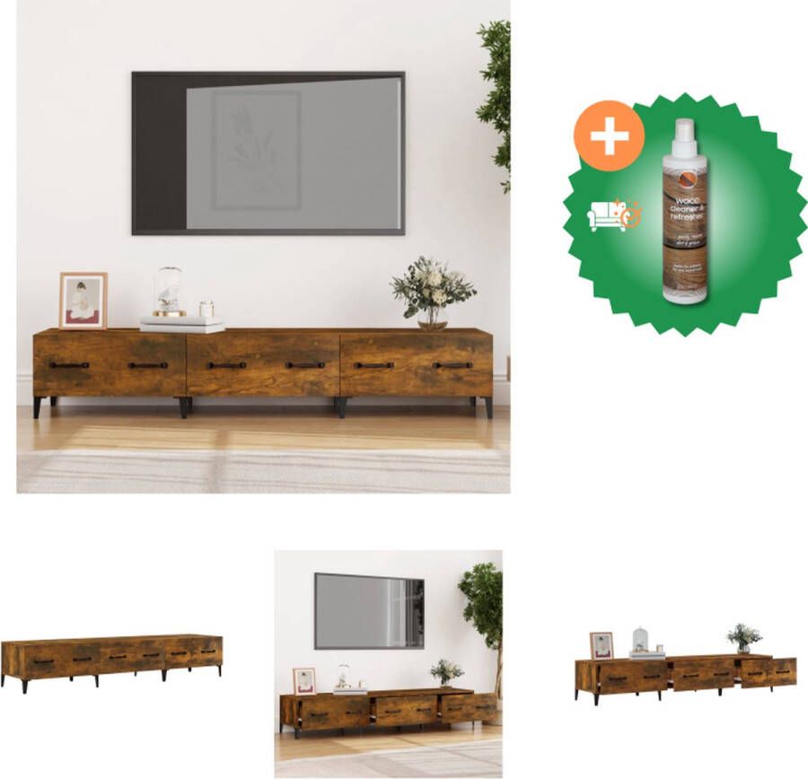 VidaXL Tv-meubel 150x34-5x30 cm bewerkt hout gerookt eikenkleurig Kast Inclusief Houtreiniger en verfrisser