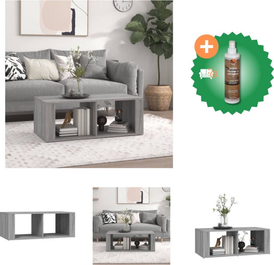VidaXL Salontafel 100x50x36 cm bewerkt hout grijs sonoma eikenkleurig Tafel Inclusief Houtreiniger en verfrisser