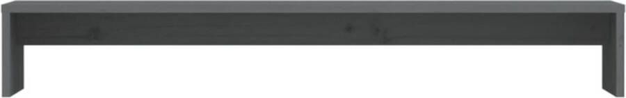 VidaXL -Monitorstandaard-100x27x15-cm-massief-grenenhout-grijs - Foto 3