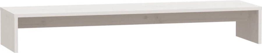 VidaXL -Monitorstandaard-100x27x15-cm-massief-grenenhout-wit