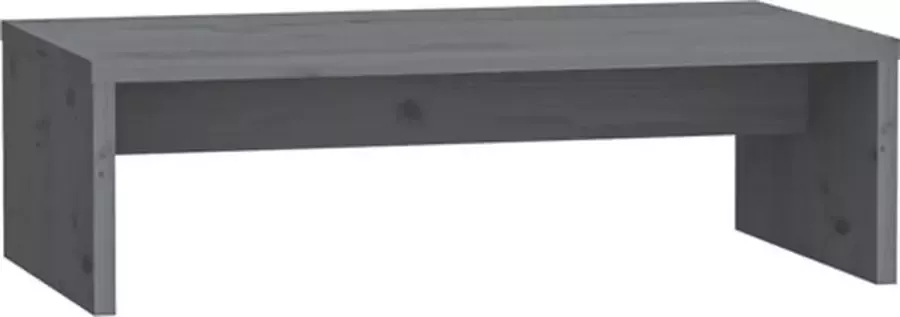 VidaXL -Monitorstandaard-50x27x15-cm-massief-grenenhout-grijs - Foto 2