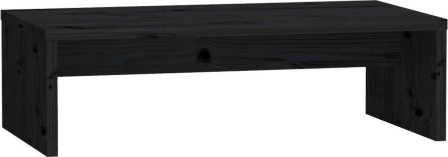 VidaXL -Monitorstandaard-50x27x15-cm-massief-grenenhout-zwart - Foto 2