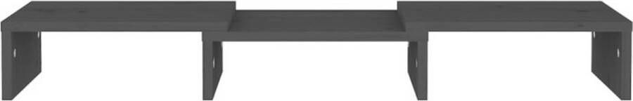VidaXL -Monitorstandaard-60x24x10 5-cm-massief-grenenhout-grijs - Foto 6