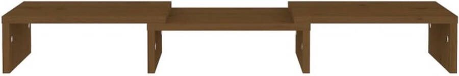 VidaXL -Monitorstandaard-60x24x10 5-cm-massief-grenenhout-honingbruin - Foto 5