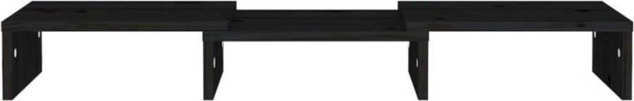 VidaXL -Monitorstandaard-60x24x10 5-cm-massief-grenenhout-zwart - Foto 5
