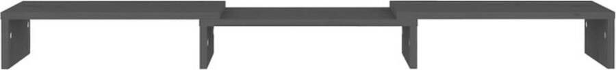 VidaXL -Monitorstandaard-80x24x10 5-cm-massief-grenenhout-grijs - Foto 3