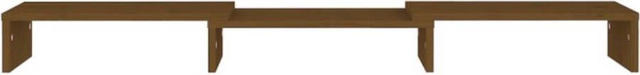 VidaXL -Monitorstandaard-80x24x10 5-cm-massief-grenenhout-honingbruin - Foto 5