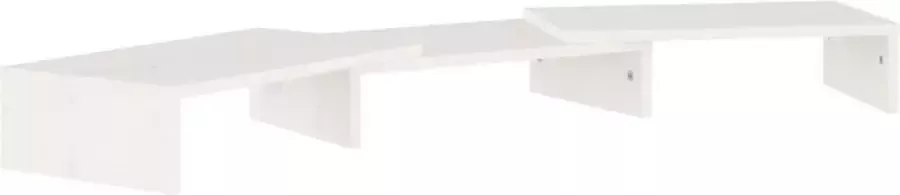 VidaXL -Monitorstandaard-80x24x10 5-cm-massief-grenenhout-wit - Foto 3