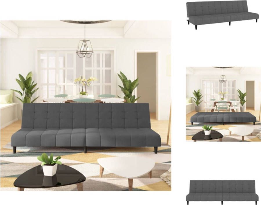 VidaXL Multifunctionele Bedbank Donkergrijs Fluweel 200x84.5x69 cm Slaapbank Bank