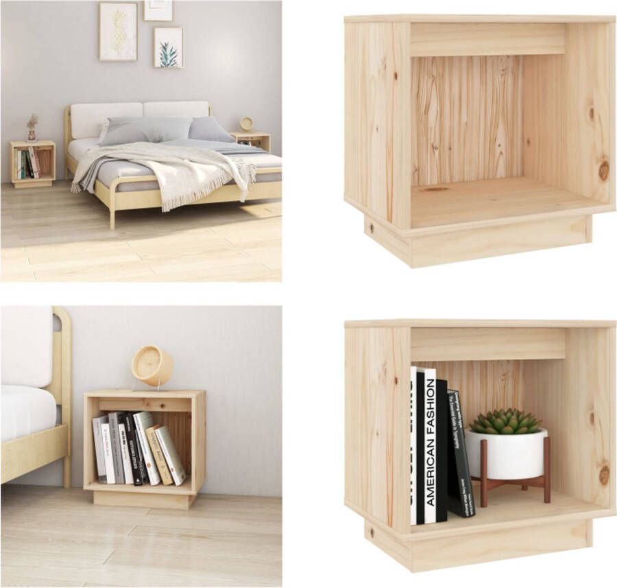 VidaXL Nachtkastjes 2 st 40x30x40 cm massief grenenhout wit Nachtkastje Nachtkastjes Bedkast Nachtkast