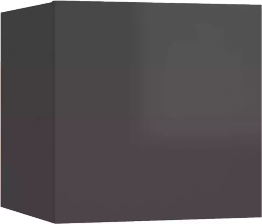 VIDAXL Nachtkastje 30 5x30x30 cm spaanplaat hoogglans grijs - Foto 5