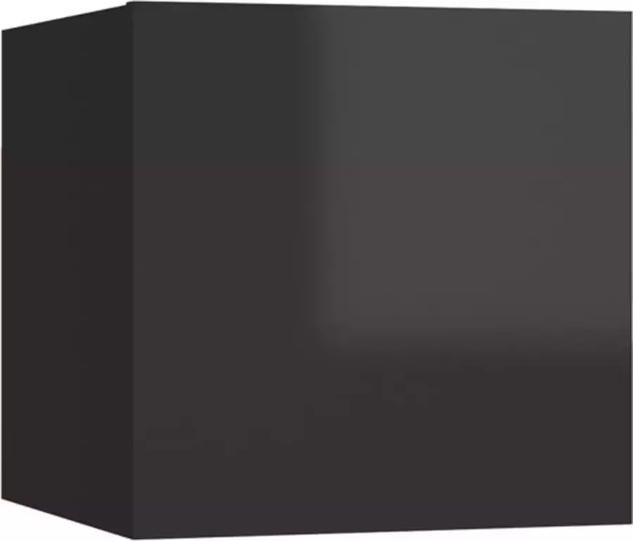 VIDAXL Nachtkastje 30 5x30x30 cm spaanplaat hoogglans zwart - Foto 2