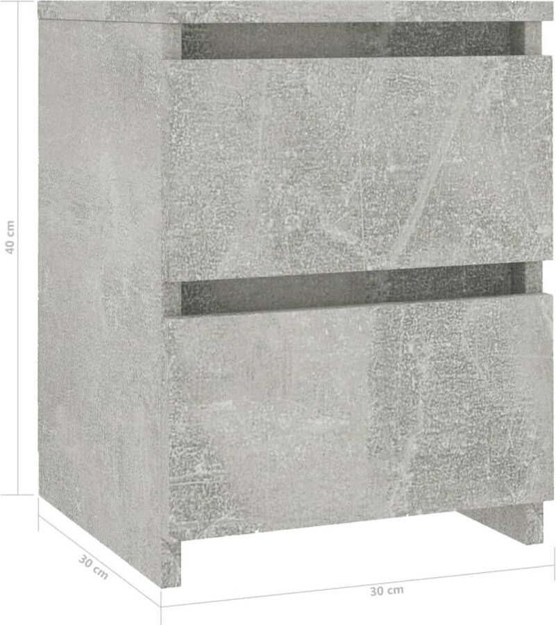 VidaXL -Nachtkastje-30x30x40-cm-bewerkt-hout-betongrijs - Foto 2