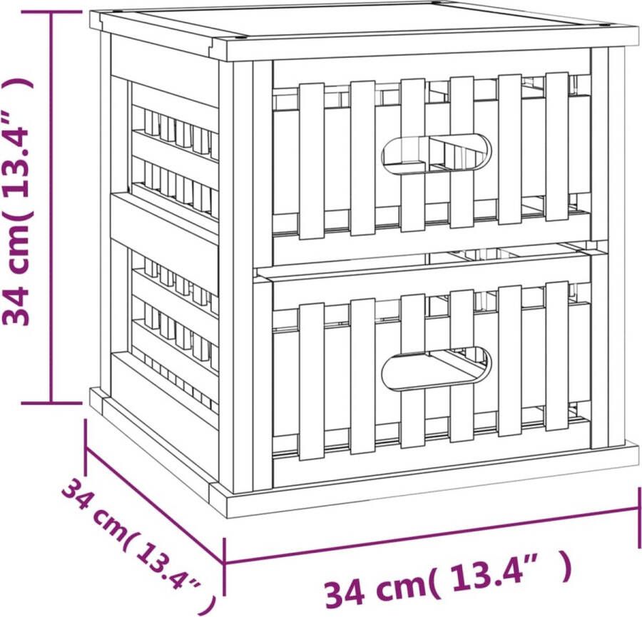 VidaXL -Nachtkastje-34x34x34-cm-massief-walnotenhout - Foto 2