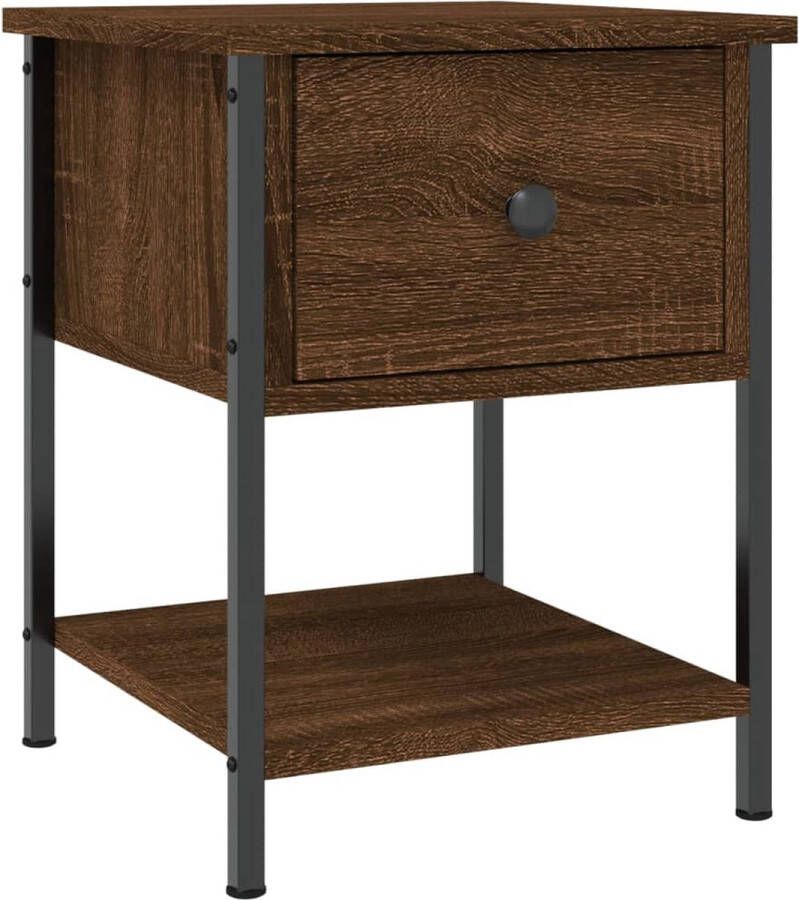 VidaXL Nachtkastje Bruin Eikenkleur 34x35 5x45 cm Nachtkastje Kast Slaapkamermeubel Houten Meubels Bruine Meubelen Vintage Meubel Bruineiken Bijzettafel Sidetable Bedroom Furniture Living Room Furniture