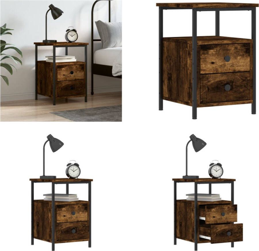 VidaXL -Nachtkastje-34x35 5x50-cm-bewerkt-hout-gerookt-eikenkleurig