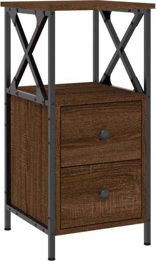 VidaXL -Nachtkastje-34x35 5x70-cm-bewerkt-hout-bruineikenkleurig