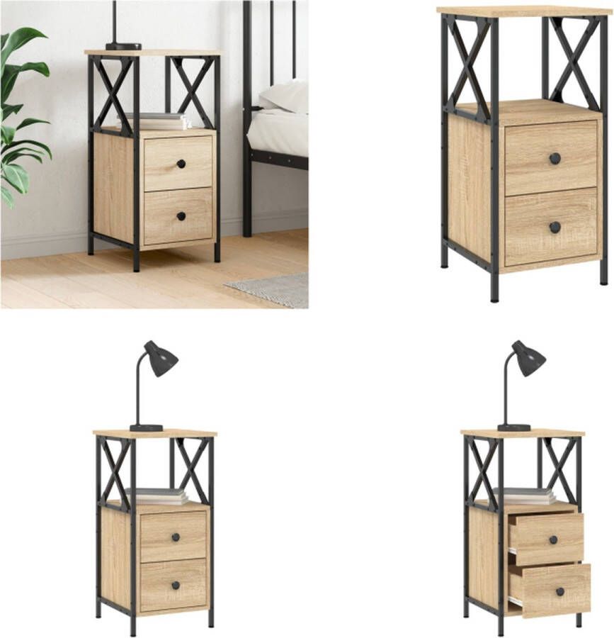 VidaXL -Nachtkastje-34x35 5x70-cm-bewerkt-hout-sonoma-eikenkleurig - Foto 2