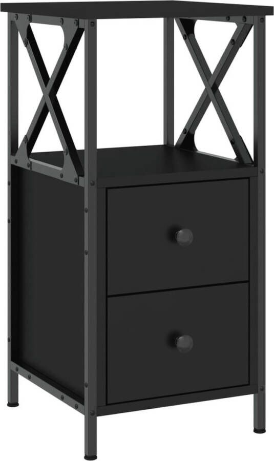 VidaXL -Nachtkastje-34x35 5x70-cm-bewerkt-hout-zwart - Foto 1