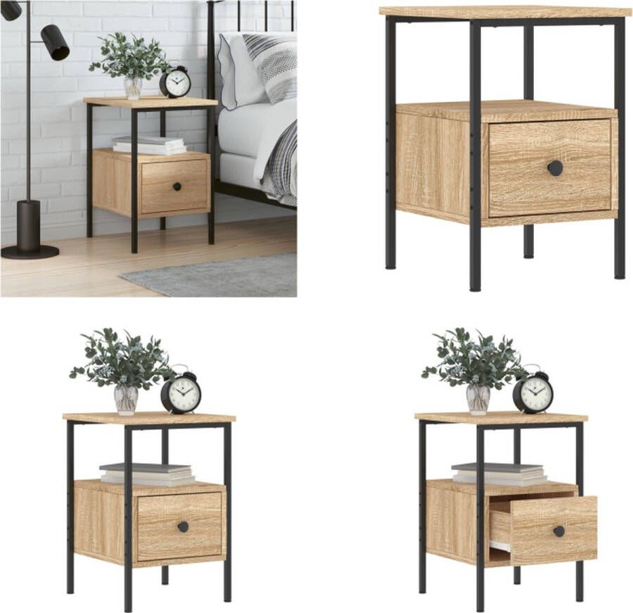 VidaXL -Nachtkastje-34x36x50-cm-bewerkt-hout-sonoma-eikenkleurig - Foto 2