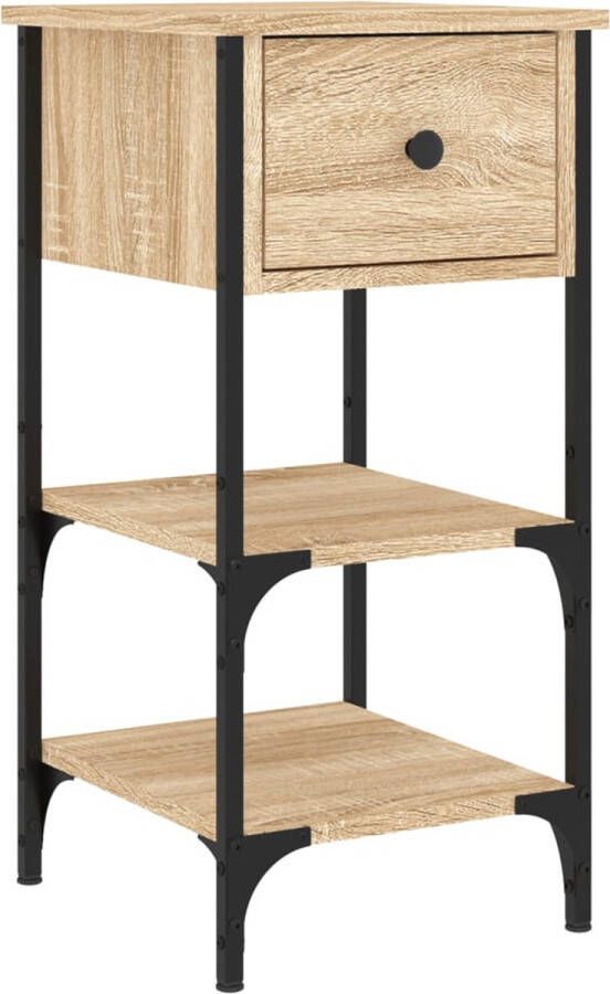 VidaXL -Nachtkastje-34x36x70-cm-bewerkt-hout-sonoma-eikenkleurig