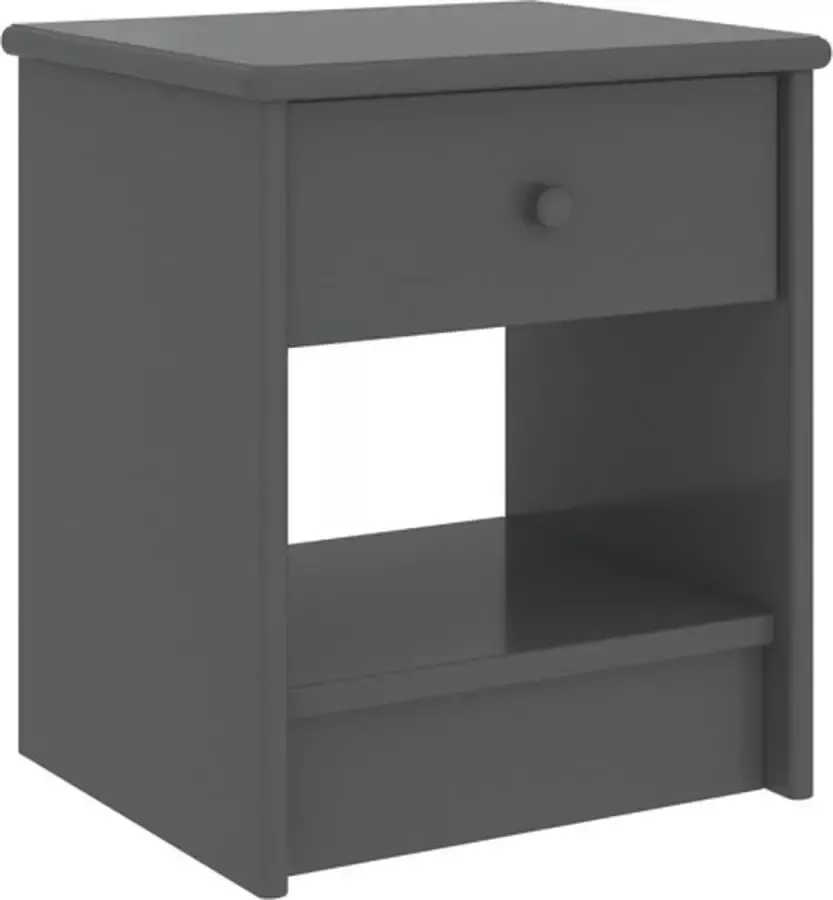 VidaXL -Nachtkastje-35x30x40-cm-massief-grenenhout-donkergrijs - Foto 1