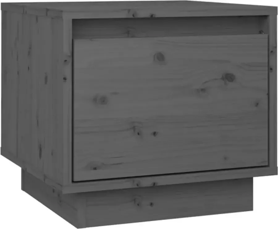 VidaXL -Nachtkastje-35x34x32-cm-massief-grenenhout-grijs - Foto 3