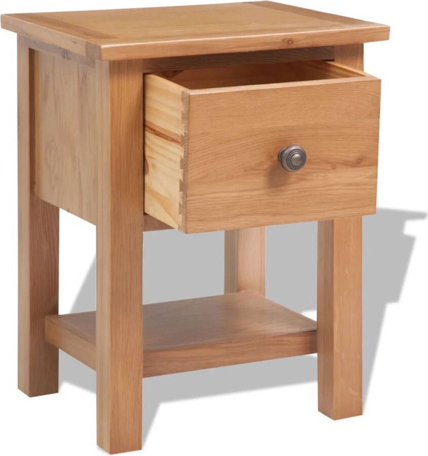 VidaXL Nachtkastje bruin 36x30x47 cm massief eikenhout