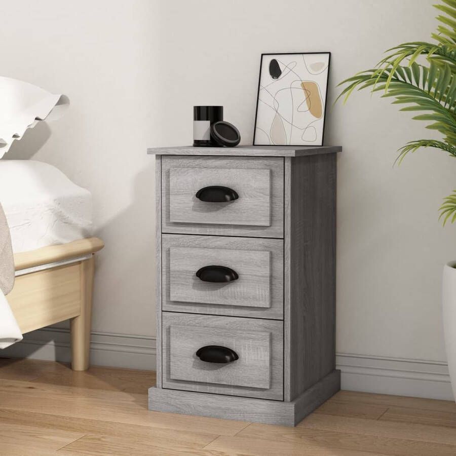 VidaXL Nachtkastje 39x39x67 cm spaanplaat grijs