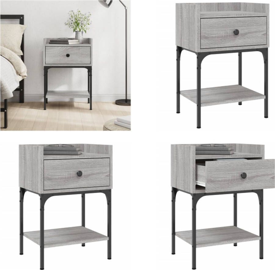 VidaXL -Nachtkastje-40 5x31x60-cm-bewerkt-hout-grijs-sonoma