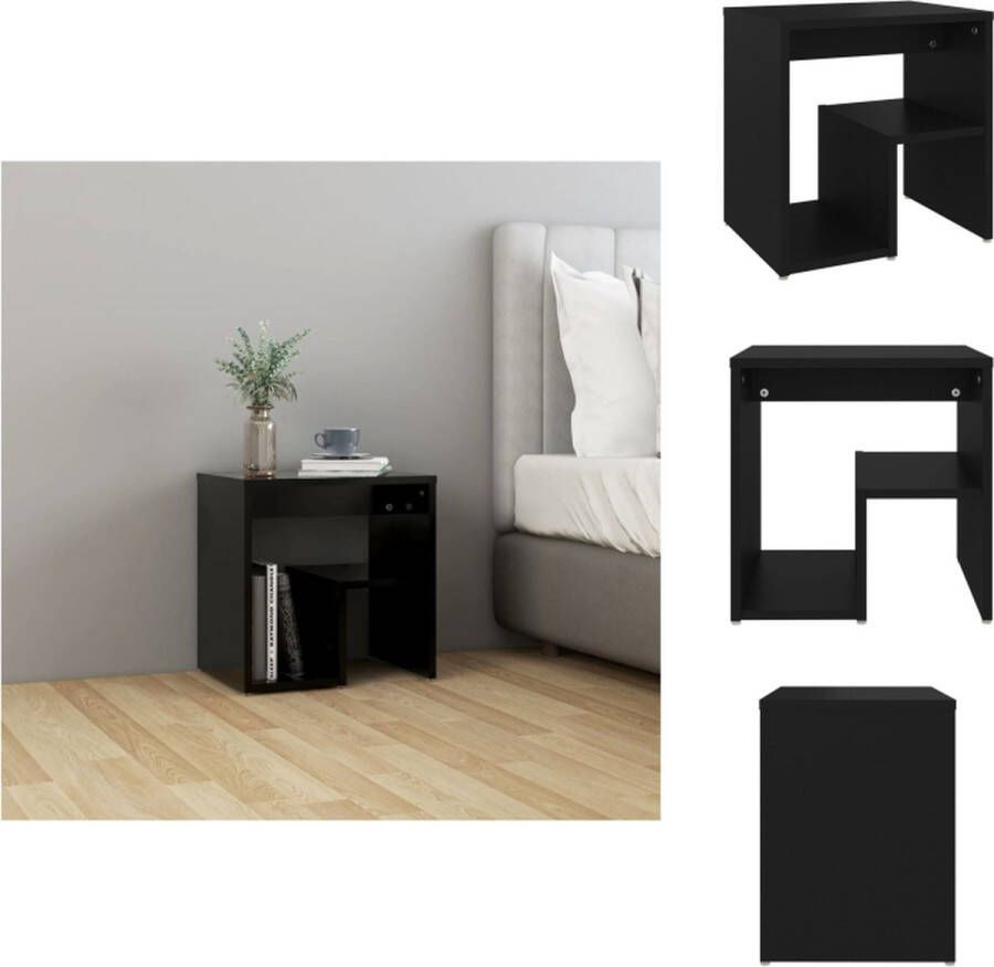 VidaXL Nachtkastje Nachtkastjes Slaapkamerkastje Slaapkamerkastjes Nachtkastje 40x30x40 cm bewerkt hout zwart