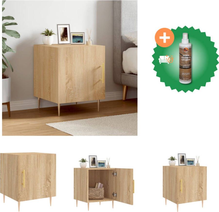 VidaXL Nachtkastje 40 x 40 x 50 cm Sonoma eiken Kast Inclusief Houtreiniger en verfrisser