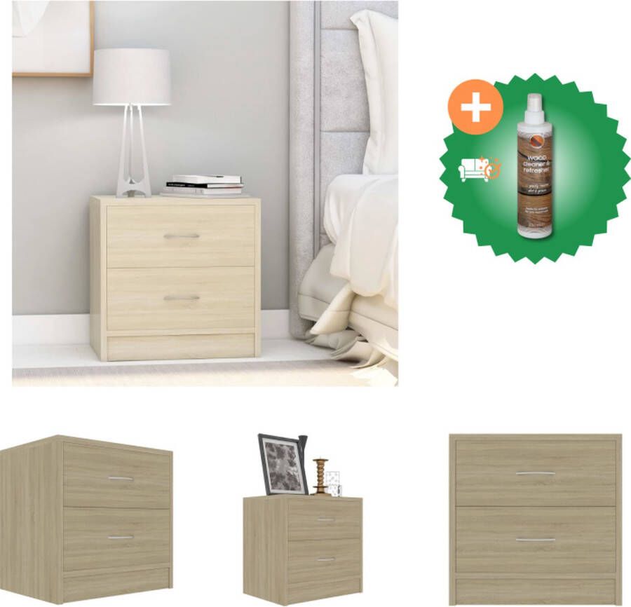 VidaXL Nachtkastje Bijzetkastje Afmetingen- 40 x 30 x 40 cm Ken- Duurzaam Sonoma Eiken Materiaal- Spaanplaat Montage vereist Kast Inclusief Houtreiniger en verfrisser