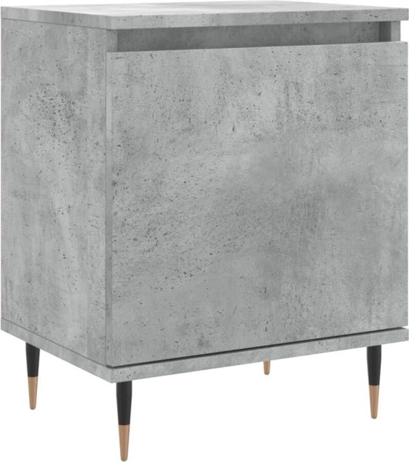 VidaXL Nachtkastje Betongrijs Bewerkt hout 40x30x50 cm Nachtkast Kastje Betongrijs Houten Nachtlamp Slaapkamersdecoratie Woonaccessoires Sidetable Livingroom Furniture
