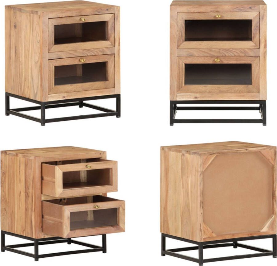 VidaXL Nachtkastje 40x30x50 cm massief acaciahout Nachtkastje Nachtkastjes Nacht Kastje Nacht Kastjes