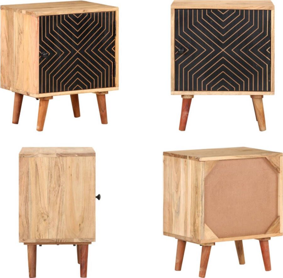 VidaXL Nachtkastje 40x30x50 cm massief acaciahout Nachtkastje Nachtkastjes Slaapkamerkastje Slaapkamerkastjes