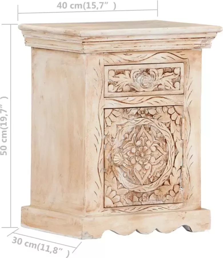 VidaXL -Nachtkastje-40x30x50-cm-massief-mangohout - Foto 2