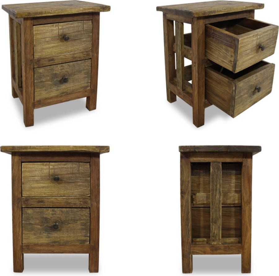 VidaXL Nachtkastje 40x30x51 cm massief gerecycled hout Nachtkastje Nachtkastjes Nachtkast Nachtkasten