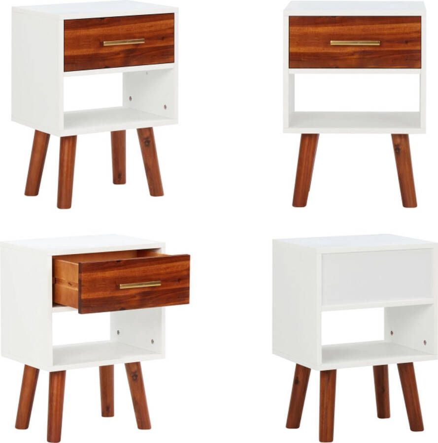 VidaXL Nachtkastje 40x30x57 cm massief acaciahout Nachtkastje Nachtkastjes Nachttafel Nachttafels