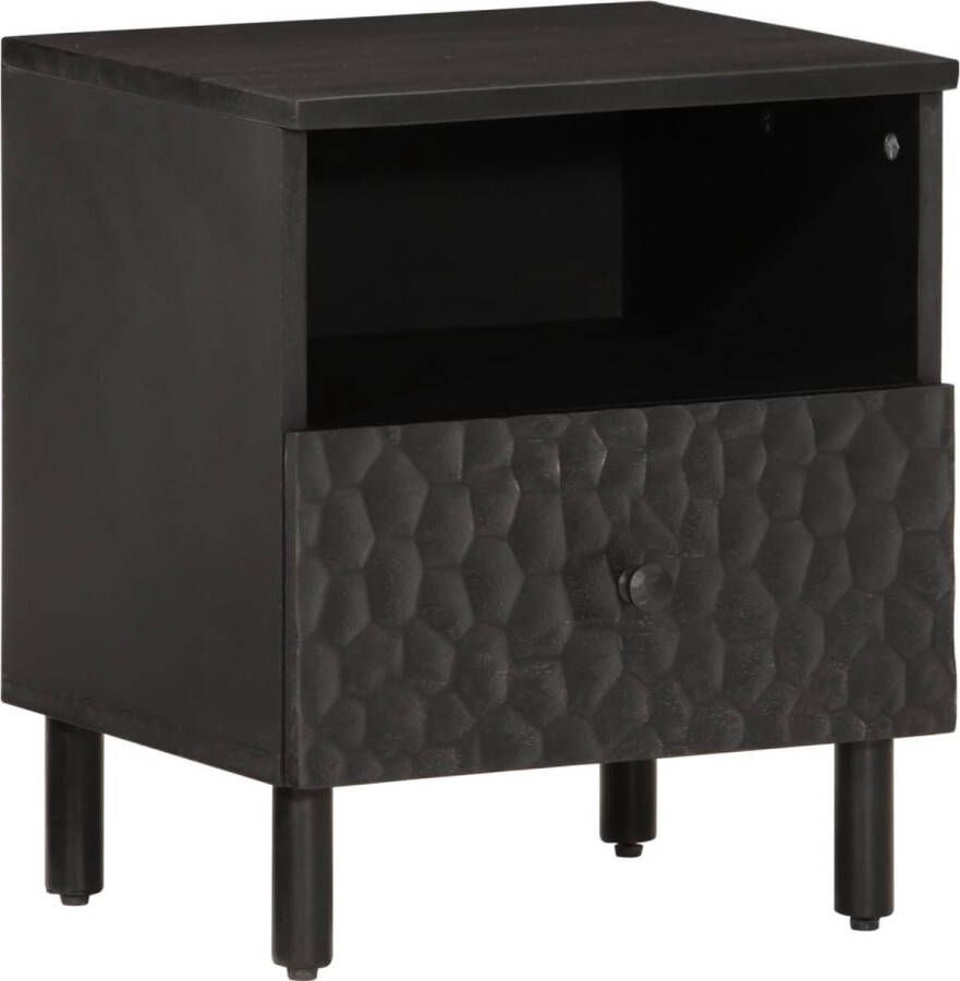 VidaXL -Nachtkastje-40x33x46-cm-massief-mangohout-zwart