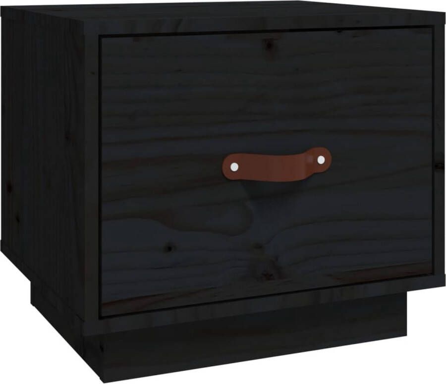 VidaXL Nachtkastje Grenenhout Zwart 40x34x35 cm Nachtkastje Houten Nachtkastje Grenenhouten Nachtkastje Zwarte Nachtkastje Slaapkamer Meubilair Opbergmeubels Living Accessoires Landelijke Stijl Vintage Meubelstukken