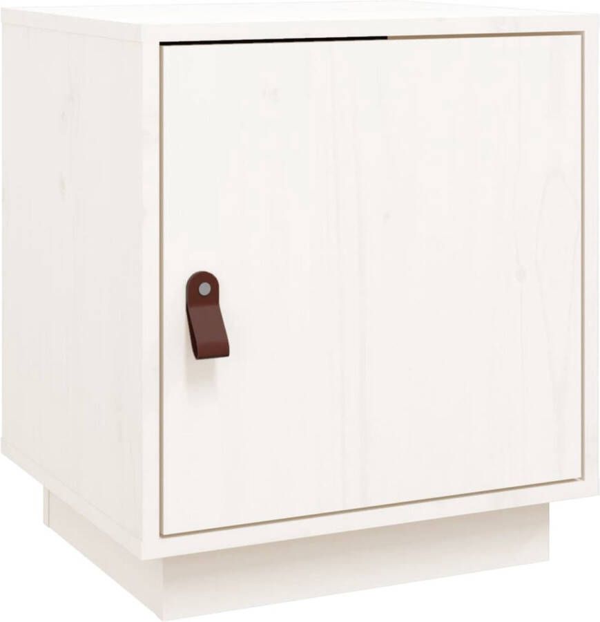 VidaXL Nachtkastje Wit 40x34x45 cm Grenenhout Nachtkastje Nachtkast Bijzettafel Meubilair Slaapkamer Grenenhout Hout Wit