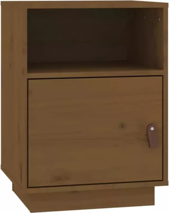 VidaXL -Nachtkastje-40x34x55-cm-massief-grenenhout-honingbruin - Foto 3