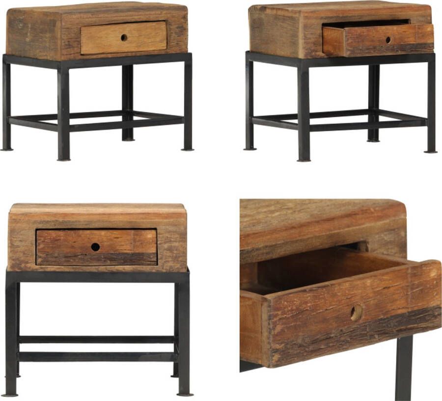 VidaXL Nachtkastje 40x35x40 cm massief gerecycled hout Nachtkastje Nachtkastjes Bijzettafel Wandkastje