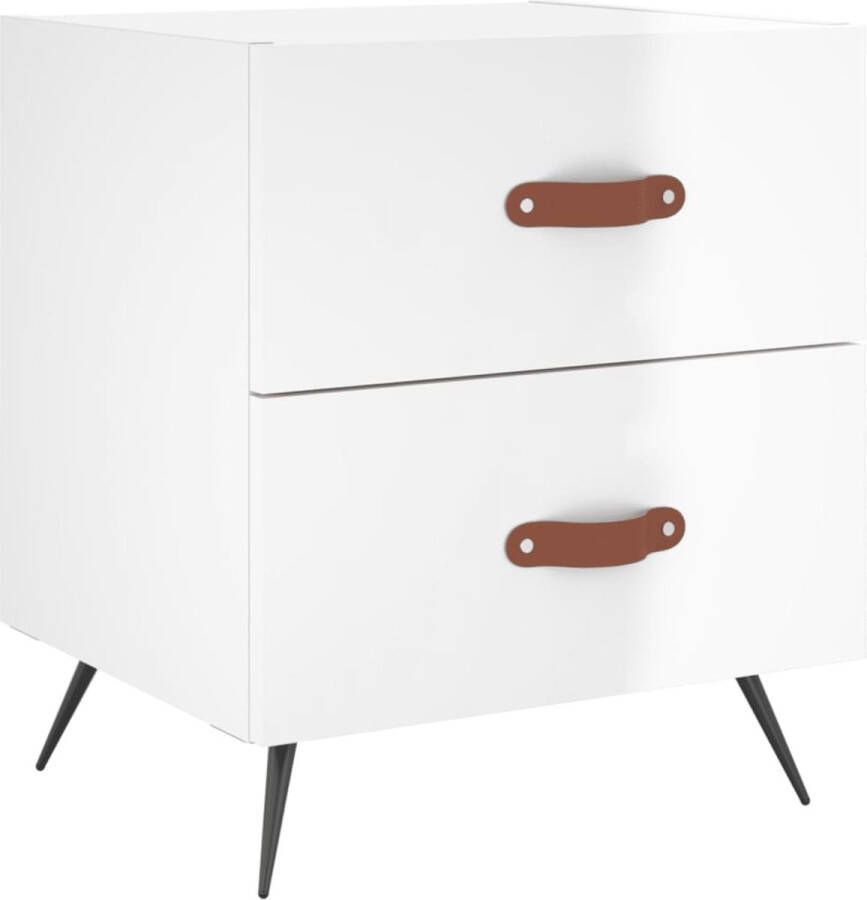 VidaXL Nachtkastje Hoogglans Wit 40x35x47 5 cm Nachtkastje Kast Bijzettafel Slaapkamers Meubels Modern Design Houten Meubelen Witte Meubels