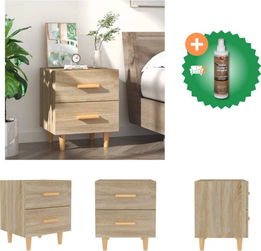 VidaXL Nachtkastje Industriële Stijl 40x35x47.5 cm Sonoma Eiken Kast Inclusief Houtreiniger en verfrisser