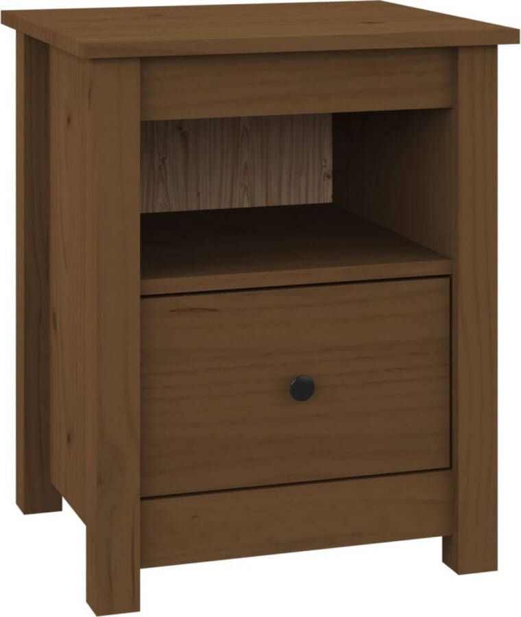 VidaXL -Nachtkastje-40x35x49-cm-massief-grenenhout-honingbruin