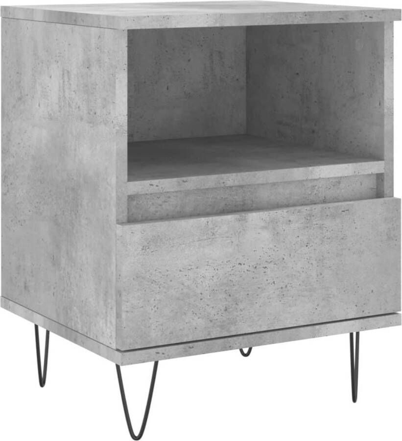 VidaXL -Nachtkastje-40x35x50-cm-bewerkt-hout-betongrijs - Foto 5