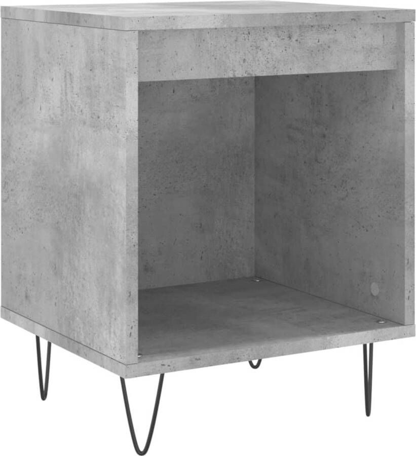 VidaXL -Nachtkastje-40x35x50-cm-bewerkt-hout-betongrijs - Foto 3